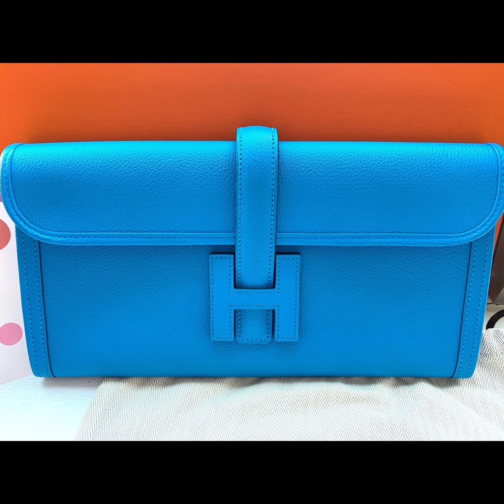 SOLD Hermes Jige Elan Bleu Zanzibar - Picture 2 of 5